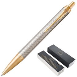 Ручка шариковая Parker IM Warm Silver Grey GT цвет чернил синий цвет корпуса серебристый (артикул производителя 1931687)